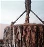 لوستر چوبی با آویز طنابی